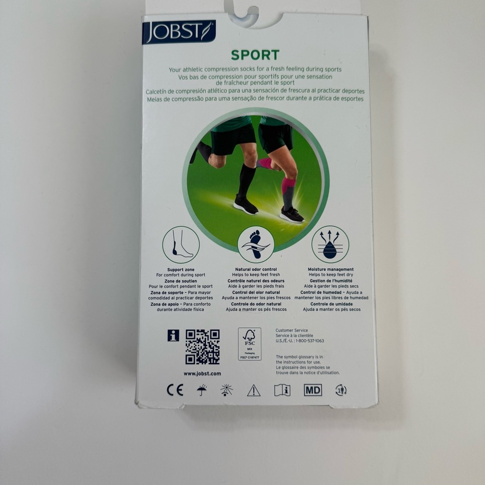 NEW Jobst Sport medical knee high 15-20 mmhg compression Socks size Small gray - Picture 4 of 7
